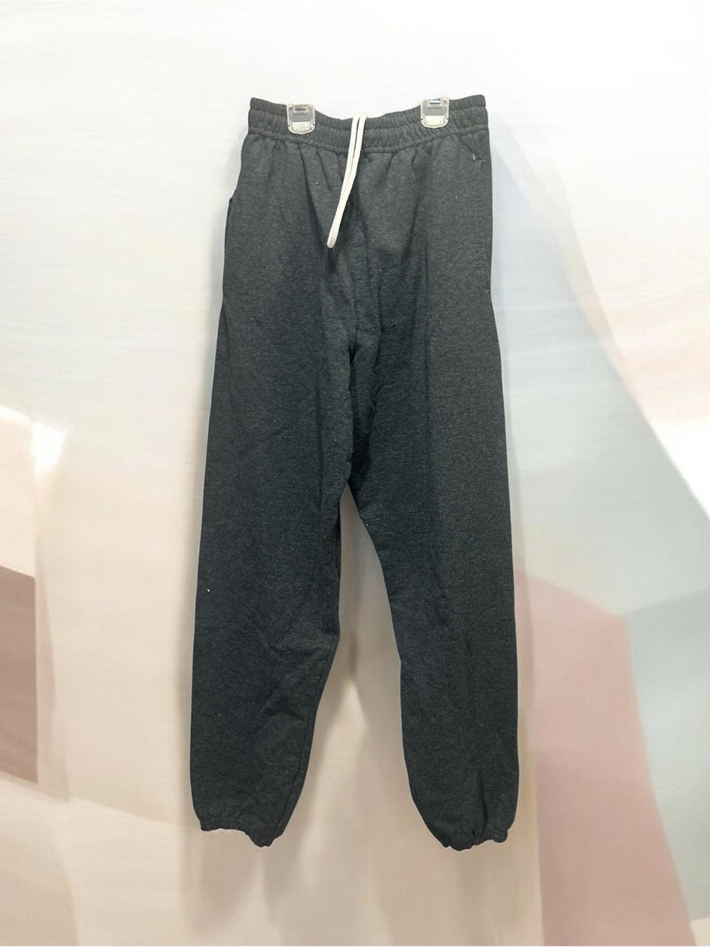 Athletic Works Charcoal Gray Fleece Sweatpants Joggers Mens Small S 28-30